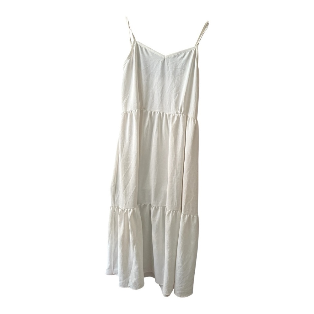 Elegant White Midi Dress - Picture 7 of 8